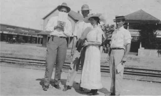 Folks in Circa 1913 Waiting for the Train